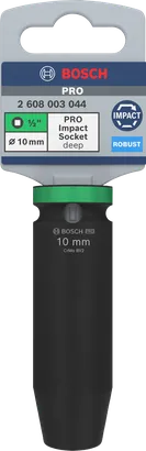Vaso de impacto profundo Bosch de 1/2″ y 10 mm.